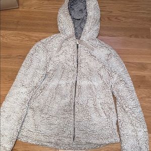 Light and Dark Gray Sherpa Zip Up